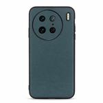 For vivo X90 Pro Accurate Hole Lambskin Texture Genuine Leather Phone Case(Green)