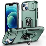 For iPhone 14 Pioneer Armor Sliding Camshield Phone Case(Green)