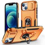 For iPhone 14 Pioneer Armor Sliding Camshield Phone Case(Orange)