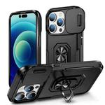 For iPhone 14 Pro Pioneer Armor Sliding Camshield Phone Case(Black)