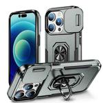 For iPhone 14 Pro Pioneer Armor Sliding Camshield Phone Case(Space Grey)