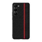 For Samsung Galaxy S23 5G Ultra-thin Carbon Fiber Texture Splicing Phone Case(Red)