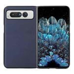 For Google Pixel Fold Lambskin Texture Genuine Leather Phone Case(Blue)