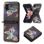 For Samsung Galaxy Z Flip3 5G Colored Drawing Invisible Magnetic Leather Phone Case(Big Butterfly)