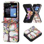 For Samsung Galaxy Z Flip5 Colored Drawing Leather Phone Case(Tree Life)