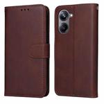 For Realme 10 Pro 5G Classic Calf Texture Flip Leather Phone Case(Brown)