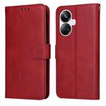 For Realme 10 Pro+ 5G Classic Calf Texture Flip Leather Phone Case(Red)