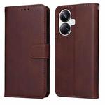 For Realme 10 Pro+ 5G Classic Calf Texture Flip Leather Phone Case(Brown)