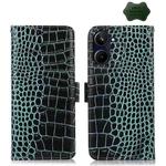 For Realme 10 Pro Crocodile Top Layer Cowhide Leather Phone Case(Green)