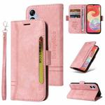 For Samsung Galaxy A04e BETOPNICE Dual-side Buckle Leather Phone Case(Pink)