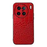 For vivo X90 Pro+ Crocodile Top Layer Cowhide Leather Phone Case(Red)