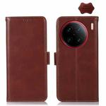 For vivo X90 Pro+ Crazy Horse Top Layer Cowhide Leather Phone Case(Brown)