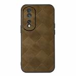 For Honor 80 Pro Weave Plaid PU Phone Case(Green)