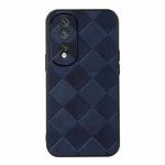 For Honor 80 Pro Weave Plaid PU Phone Case(Blue)