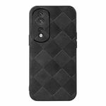 For Honor 80 Pro Weave Plaid PU Phone Case(Black)
