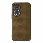 For Honor 80 Weave Plaid PU Phone Case(Green)