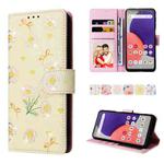 For Samsung Galaxy A22e 5G Bronzing Painting RFID Leather Phone Case(Yellow Daisy)