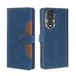 For Honor 80 Skin Feel Magnetic Buckle Leather Phone Case(Blue)