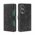 For Honor 80 Pro Skin Feel Magnetic Buckle Leather Phone Case(Black)