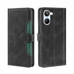 For Realme 10 4G Skin Feel Magnetic Buckle Leather Phone Case(Black)