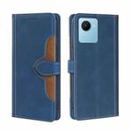 For Realme C30s Skin Feel Magnetic Buckle Leather Phone Case(Blue)