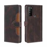 For TCL 30XL 2022 Skin Feel Magnetic Buckle Leather Phone Case(Brown)