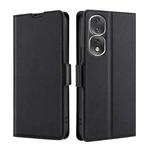 For Honor 80 Pro Ultra-thin Voltage Side Buckle Horizontal Flip Leather Phone Case(Black)