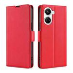 For Huawei nova 10 SE Ultra-thin Voltage Side Buckle Horizontal Flip Leather Phone Case(Red)