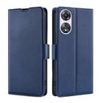 For OPPO A58 5G Ultra-thin Voltage Side Buckle Horizontal Flip Leather Phone Case(Blue)