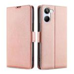 For Realme 10 4G Ultra-thin Voltage Side Buckle Horizontal Flip Leather Phone Case(Rose Gold)