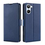 For Realme 10 4G Ultra-thin Voltage Side Buckle Horizontal Flip Leather Phone Case(Blue)