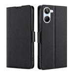 For Realme 10 4G Ultra-thin Voltage Side Buckle Horizontal Flip Leather Phone Case(Black)