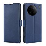 For vivo X90 Pro+ Ultra-thin Voltage Side Buckle Horizontal Flip Leather Phone Case(Blue)