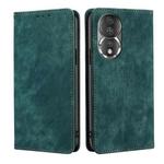 For Honor 80 RFID Anti-theft Brush Magnetic Leather Phone Case(Green)