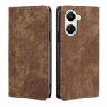 For Huawei nova 10 SE RFID Anti-theft Brush Magnetic Leather Phone Case(Brown)