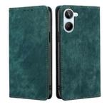 For Realme 10 4G RFID Anti-theft Brush Magnetic Leather Phone Case(Green)