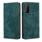 For TCL 30XL 2022 RFID Anti-theft Brush Magnetic Leather Phone Case(Green)