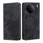 For vivo X90 RFID Anti-theft Brush Magnetic Leather Phone Case(Black)