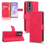 For Honor 80 5G Skin Feel Magnetic Flip Leather Phone Case(Rose Red)