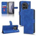 For  vivo X90 Pro+ Skin Feel Magnetic Flip Leather Phone Case(Blue)