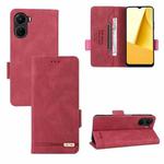 For vivo Y16 4G Magnetic Clasp Flip Leather Phone Case(Red)