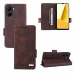 For vivo Y16 4G Magnetic Clasp Flip Leather Phone Case(Brown)