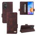 For Xiaomi Redmi 11 Prime 4G Magnetic Clasp Flip Leather Phone Case(Brown)