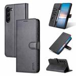 For Samsung Galaxy S23 5G AZNS Skin Feel Calf Texture Flip Leather Phone Case(Black)