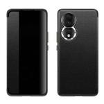 For Honor 80 Leather + TPU Frame Shockproof Phone Case(Black)