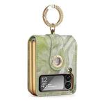 For Samsung Galaxy Z Flip4 GKK Color Cloud Series Shockproof Folding Phone Leather Case(Green)