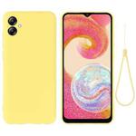 For Samsung Galaxy A04e / M04 / F04 Pure Color Liquid Silicone Shockproof Full Coverage Case(Yellow)