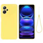 For Xiaomi Redmi Note 12 China Pure Color Liquid Silicone Shockproof Full Coverage Case(Yellow)
