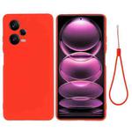 For Xiaomi Redmi Note 12 Pro 5G Global Pure Color Liquid Silicone Shockproof Full Coverage Case(Red)