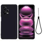 For Xiaomi Redmi Note 12 Pro+ China / Note 12 Discovery Pure Color Liquid Silicone Shockproof Full Coverage Case(Black)